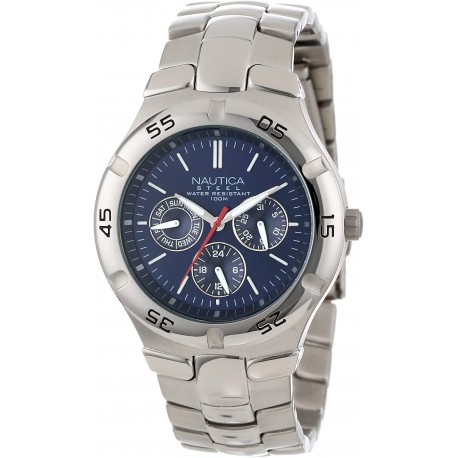 Watch Nautica N10061 Men Stainless Steel Round Multi-Func (Importación USA)