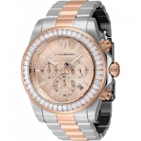 Manta Ray Men's Watch - 42mm. Steel. Rose Gold (TM-222007)