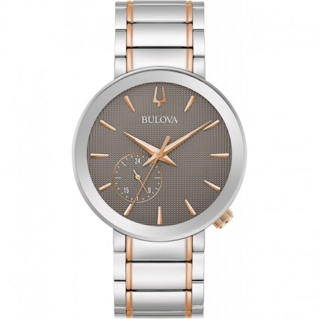 Latin Grammy Men's Modern Futuro Two Tone Rose Gold Stainless Steel Watch, Textured Grey Dial, 24 Ho