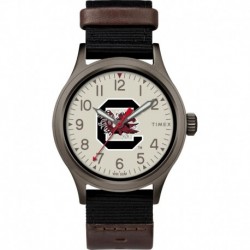 Tribute Men's Collegiate Pride 40mm Watch - South Carolina Gamecocks with Black Fastwrap Strap