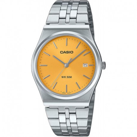 MTP-B145D-9AV Men's Vintage Stainless Steel Yellow Dial 3-Hand Analog Watch