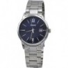 MTP-V002D-2B3 Men's Standard Analog Stainless Steel Date Roman Blue Dial Watch