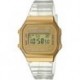 A168XESG-9AVT Unisex Vintage Transparent Band Gold Tone Alarm Chronograph Illuminator Digital Watch