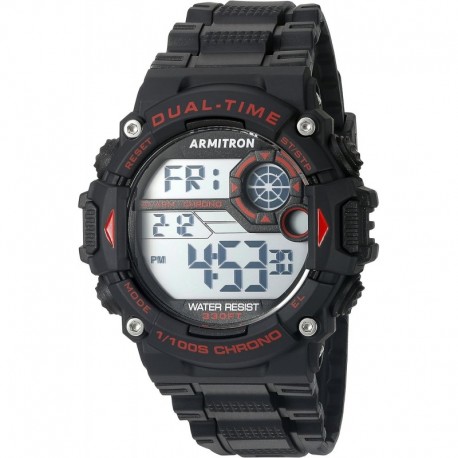 Sport Men's 40/8356RED Red Accented Digital Chronograph Black Resin Strap Watch