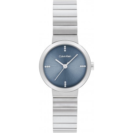 Unisex Precise Watch, 3 Hand, Stainless Steel Bracelet, Mini Case Size, Adorned with Crystal, Modern