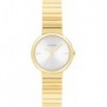 Unisex Precise Watch, 3 Hand, Gold Plated Bracelet, Mini Case Size, Adorned with Crystal, Modern Des
