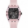 Men's 43mm Watch - Pink Strap Black Dial Pink Case