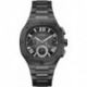 Men's 42mm Watch - Black Strap Gunmetal Dial Silver Tone Case