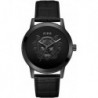 Men's 44mm Watch - Black Strap Black Dial Black Case