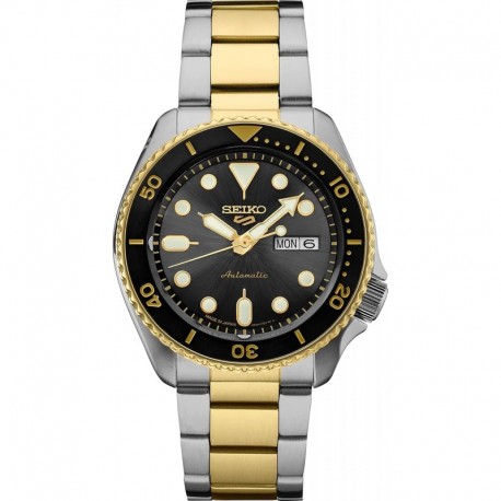 SRPK22,Men Sport,GMT,Mechanical,Automatic,Stainless,Two Tone,Charcoal Dial,100m WR