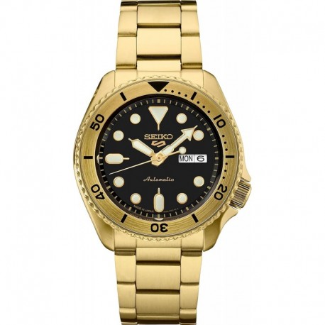 SRPK18,Men Sport,GMT,Mechanical,Automatic,Stainless,Gold Tone,Black Dial,100m WR