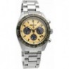 Speedtimer Solar Chronograph Gold Dial Stainless Steel Mens Watch SSC817