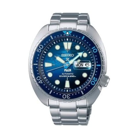 Men's Blue Dial Silver Stainless Steel Band Prospex Sea Automatic Analog Watch