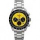 SSC929 Men's Analog Chronograph Quartz Watch - Yellow Dial Silver-Tone Stainless Steel Band - 100 Me