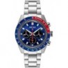 SSC931 Men's Analog Chronograph Quartz Watch - Blue Dial Silver-Tone Stainless Steel Band - 100 Mete