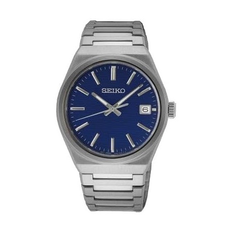 Men's Blue Dial Silver Stainless Steel Band Classic Analog Quartz Watch