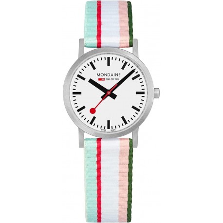 Classic Multicolour Textile Strap White Dial Quartz Men's Watch A658.30323.16SBS 30mm