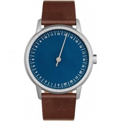 Round 13 - Dark Brown Leather, Silver Case, Blue Dial