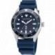 N83 Men's NAPFWS219 N83 Finn World Silver-Tone/Blue/Blue Silicone Strap Watch