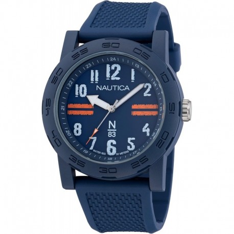 N83 Men's NAPATS306 Ayia Triada Blue Wheat PU Fiber Strap & Orange Wheat PU Fiber Strap Watch