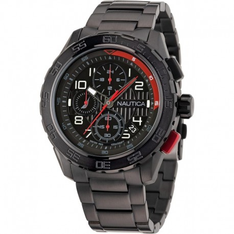 Men's NAPNSS305 NST 101 IP Black Recycled (85%) Stainless Steel Bracelet Watch