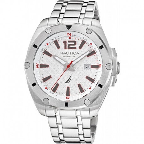 Men's NAPTCS221 Tin Can Bay Grey/White/SST Bracelet Watch