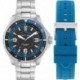 Men's NAPKMF307 KOH May Bay Recycled Stainless Steel Bracelet & Light Blue Silicone Strap Watch