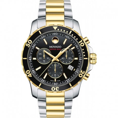 Men's Series 800 2-Tone Chronograph Watch with Printed Index, Gold/Black/Silver (2600146)