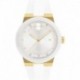 Men's Bold Fusion Pale Gold Ionic Plated Stainless Steel Case with a White Silicone Strap, White (Mo