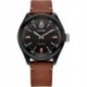 Eco-Drive Men's Star Wars Chewbacca Black IP Stainless Steel on Brown Leather Strap, 3-Hand Date, Lu