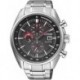 CA0590-58E Eco-Drive Black Chronograph Dial Silver Stainless Steel Bracelet Men's Watch