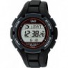 Q&Q MHS6-300 Men's Digital Wristwatch, Radio, Solar, Waterproof, Date, Urethane Strap, Black, Black,