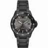 Men's Three-Hand Date Black Stainless Steel Watch (Model: AR11398)