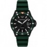Three-Hand Date Green Silicone Watch (Model: AR11464)