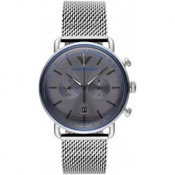 Herrenuhr, Chronograph, Edelstahluhr, 43 mm Gehäusegröße