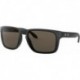 Holbrook Sunglasses (Matte Black Frame, Warm Grey Lens) with Lens Cleaning Kit and Country Flag Micr