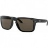 Holbrook Sunglasses (Matte Black Frame, Warm Grey Lens) with Lens Cleaning Kit and Country Flag Micr