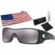 Batwolf Sunglasses (Black Ink Frame, Prizm Black Lens) with Lens Cleaning Kit and Country Flag Micro