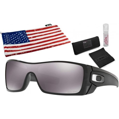 Batwolf Sunglasses (Black Ink Frame, Prizm Black Lens) with Lens Cleaning Kit and Country Flag Micro