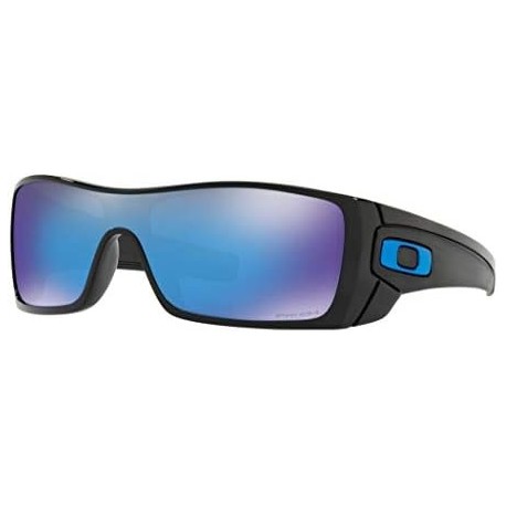 Batwolf Sunglasses (Polished Black Frame, Prizm Sapphire Lens) with Lens Cleaning Kit and Country Fl