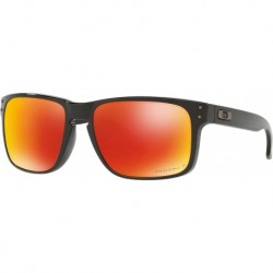 Holbrook Sunglasses Polished Black with Prizm Ruby Polarized Lens + Sticker