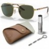 RB3688 Square Shape Sunglasses With Eyewear Kit Bundle - Adjustable Nose Pads - Ideal Formal and Cas