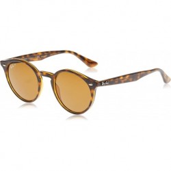 RB2180 Round Sunglasses, Light Havana/Polarized Brown, 49 mm