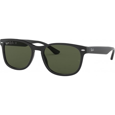 Unisex Sunglasses Black Frame, Green Lenses, 57MM