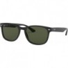 Unisex Sunglasses Black Frame, Green Lenses, 57MM