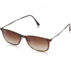 RB4225 Polarized Square Sunglasses, Matte Havana/Gradient Brown, 52 mm