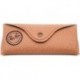 Ray-Ban Light Brown Textured Medium Sunglass Eyeglass Case + Bundle with eSHADES Luxury Eyewear Kit