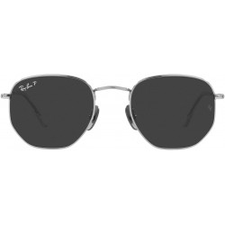 RB8148 Hexagonal Titanium Sunglasses, Silver/Polarized Black, 54 mm