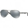 RB8313 CARBON FIBRE 004/K6 61M Shiny Gunmetal/Blue Silver Mirror Polarized Sunglasses For Men For Wo
