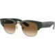 Unisex Sunglasses Green On Gold Frame, Light Brown Lenses, 53MM